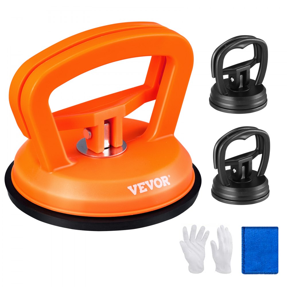 VEVOR Dent Removal Kit, 3 Packs Suction Cups, Dent Puller Handle Lifter with Gloves and Cloth, Paintless Car Dent Puller Remover for Car Dent Repair, Glass, Tiles, Mirror Lifting and Moving - CSLBGJDJTXPW6PXFPV0