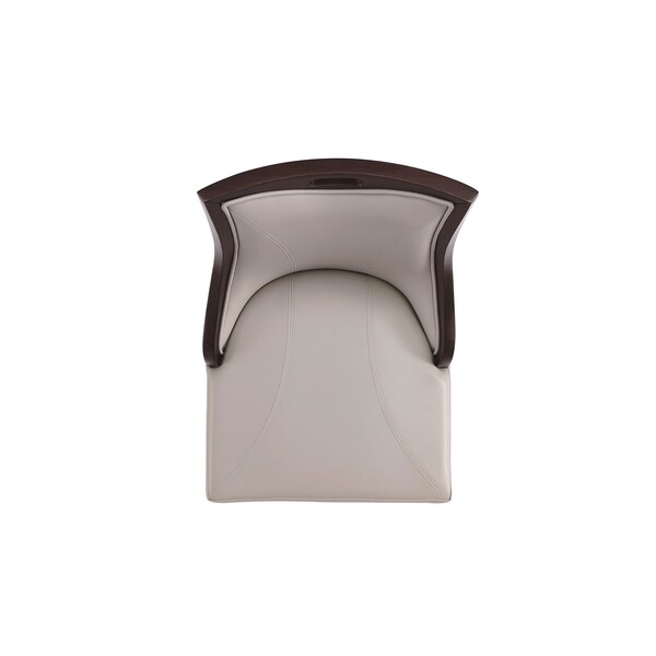 Manhattan Comfort Emperor Faux Leather Barstool in Light Grey - Set of 2 - 2-BS008-LG