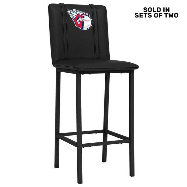 Dreamseat Bar Stool 500 with Cleveland Guardians Primary, 2PK - XZ500BSDBLK-PSMLB20072A