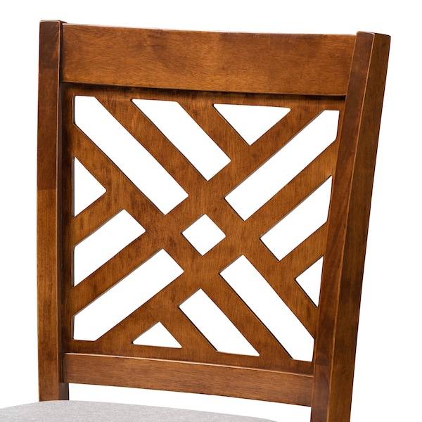 Baxton Studio Jason Grey Upholstered and Walnut Wood 2-Piece Bar Stool Set - 167-10852