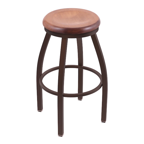 Holland Bar Stool Co 30" Swivel Bar Stool, Bronze Finish, Med Maple Seat - 80230BZMEDMPL