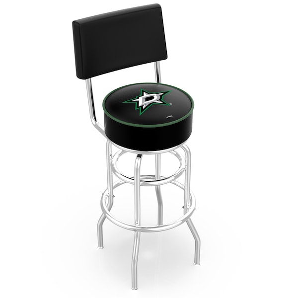 Holland Bar Stool Co 25" Chrome 2-Ring Dallas Stars Swivel Bar Stool, Back - L7C425DALSTA