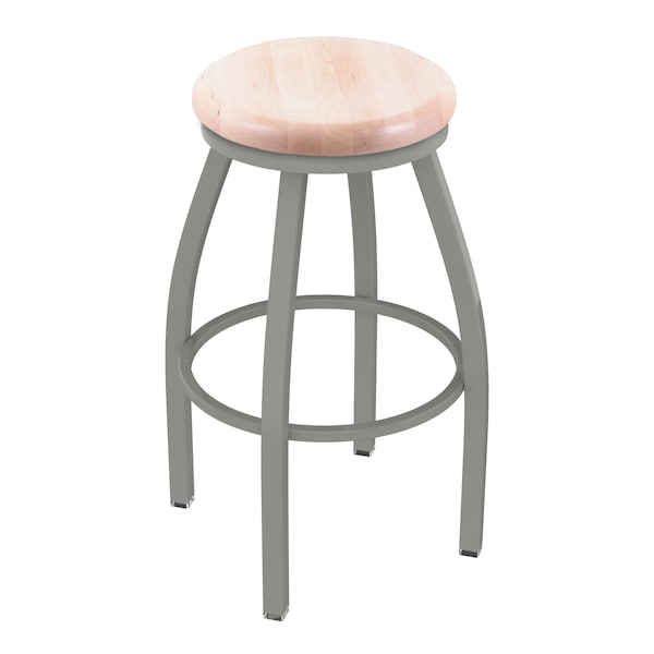 Holland Bar Stool Co 30" Swivel Bar Stool, Nickel Finish, Nat Maple Seat - 80230ANNATMPL