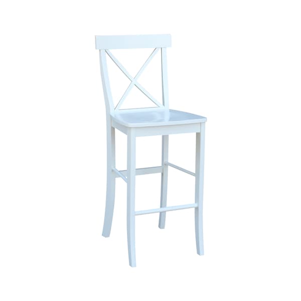 International Concepts X-Back Bar Height Stool, 30" Seat Height, White - S08-6133