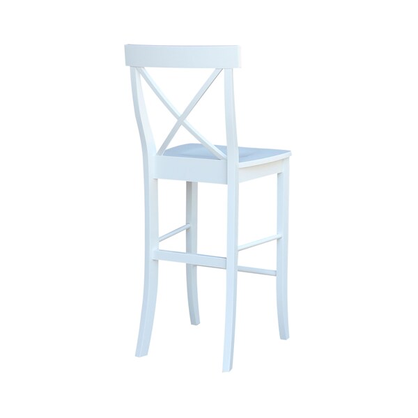 International Concepts X-Back Bar Height Stool, 30" Seat Height, White - S08-6133