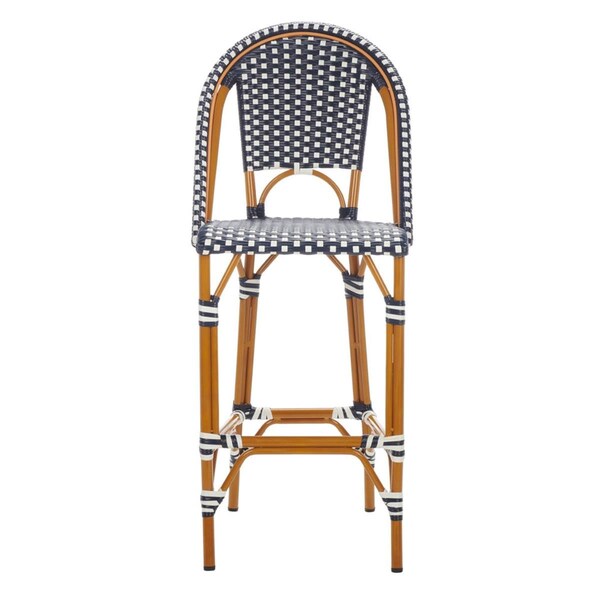 Safavieh 19.75 x 25.5 x 46.5 in. California Bar Stool Navy & White - PAT7534E