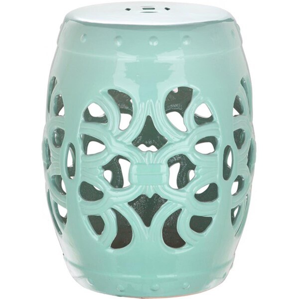 Safavieh 18 x 14 x 14 in. Imperial Vine Garden Stool, Light Blue - ACS4539C