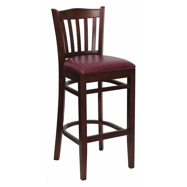 Flash Furniture Barstool, Vert Slact Bck, Mah Wd, Burg Vny - XU-DGW0008BARVRT-MAH-BURV-GG