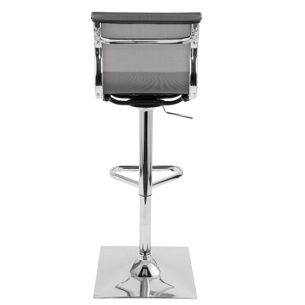 Lumisource Mirage Adjustable Swivel Barstool in Silver - BS-TW-MIRAGE SV