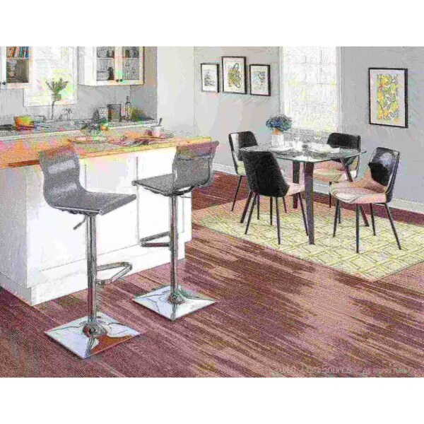 Lumisource Mirage Adjustable Swivel Barstool in Silver - BS-TW-MIRAGE SV