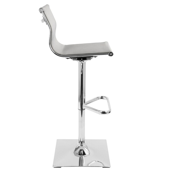 Lumisource Mirage Adjustable Swivel Barstool in Silver - BS-TW-MIRAGE SV