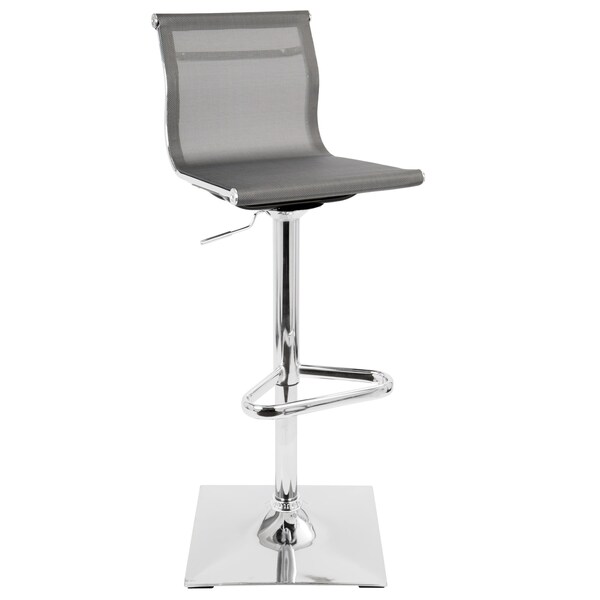 Lumisource Mirage Adjustable Swivel Barstool in Silver - BS-TW-MIRAGE SV