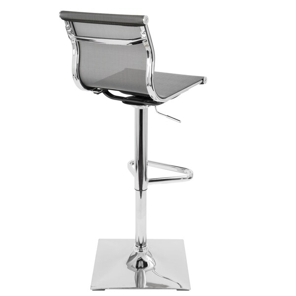 Lumisource Mirage Adjustable Swivel Barstool in Silver - BS-TW-MIRAGE SV