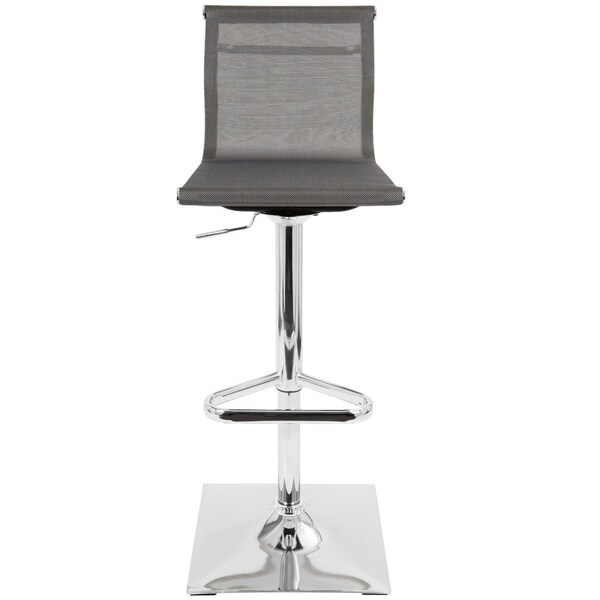Lumisource Mirage Adjustable Swivel Barstool in Silver - BS-TW-MIRAGE SV