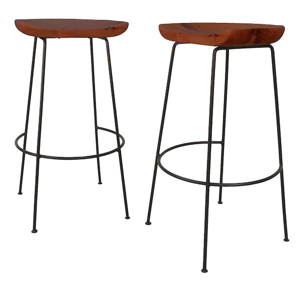 Carolina Cottage 30.5 in. Diya Bar Stool Chestnut & Black - CF2430CHETBK