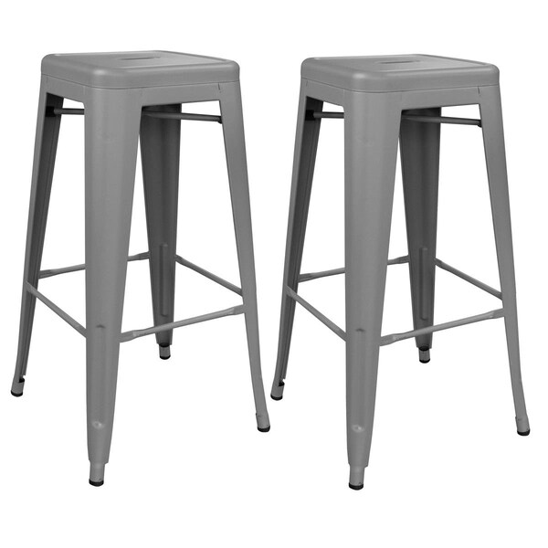 Buffalo Buffalo Tools  Indoor & Outdoor 30 in. Metal Bar Stool Set Gray - 17 x 30 x 17 in. - 2 Piece - BSZG302PK