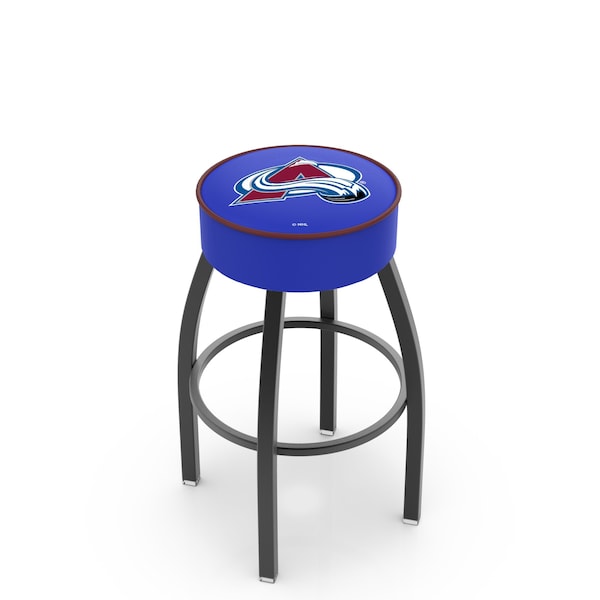 Holland Bar Stool Co 30" Colorado Avalanche Cushion Seat, Blk Wrinkle Base Swivel Bar Stool - L8B130COLAVA