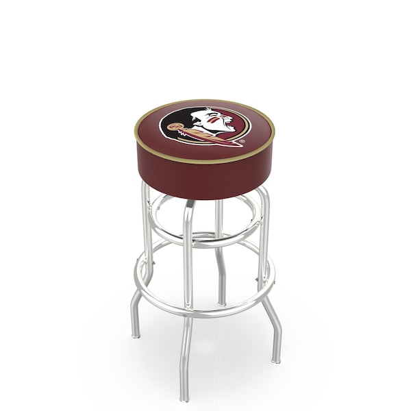 Holland Bar Stool Co 25" Florida State Head Cushion Seat, 2-Ring Chrome Swivel Bar Stool - L7C125FSU-HD