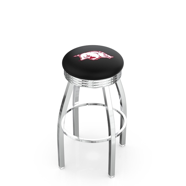 Holland Bar Stool Co 25" Chrome Arkansas Swivel Bar Stool, Accent Ring - L8C3C25ARKNUN