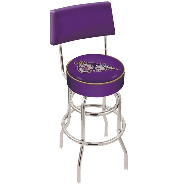 Holland Bar Stool Co 25" Chrome 2-Ring James Madison Swivel Bar Stool, Back - L7C425JMSMAD