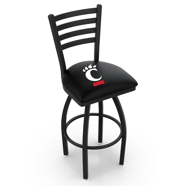 Holland Bar Stool Co 25" Blk Wrinkle Cincinnati Swivel Bar Stool, Ladder Back - L01425CINCIN