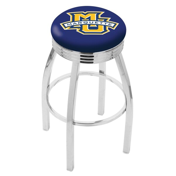 Holland Bar Stool Co 30" Chrome Marquette Swivel Bar Stool, Accent Ring - L8C3C30MRQTTE
