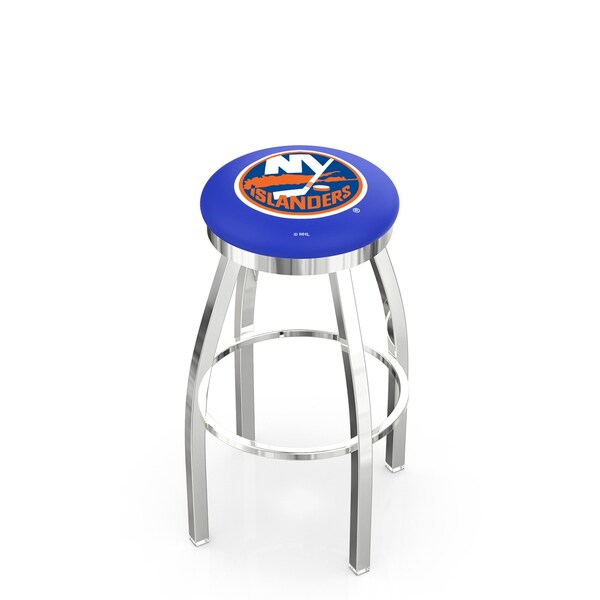 Holland Bar Stool Co 30" Chrome New York Islanders Swivel Bar Stool, Accent Ring - L8C2C30NYISLN