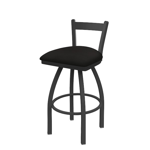 Holland Bar Stool Co 30" Low Back Swivel Bar Stool, Pewter Finish, Canter Espresso Seat - 82130PW003
