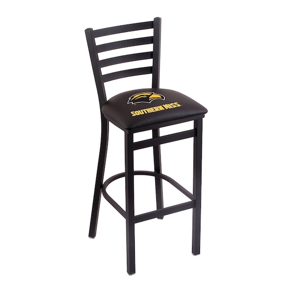 Holland Bar Stool Co 30" Blk Wrinkle Southern Miss Stationary Bar Stool, Ladder Back - L00430SOUMIS