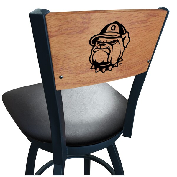Holland Bar Stool Co 25" Blk Wrinkle Georgetown Swivel Bar Stool, Laser Engraved Back - L03825BWMEDMPLAGRGTWNBLKVINYL