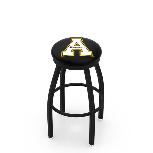 Holland Bar Stool Co 30" Blk Wrinkle Appalachian State Swivel Bar Stool, Accent Ring - L8B2B30APPSTU