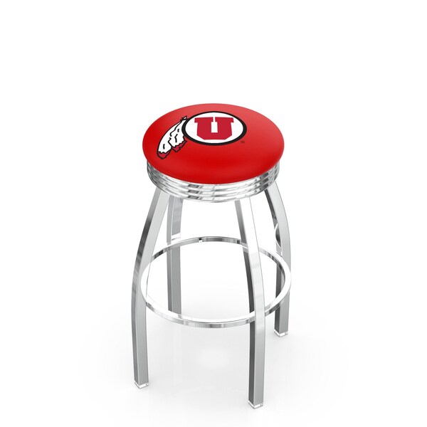 Holland Bar Stool Co 25" Chrome Utah Swivel Bar Stool, Accent Ring - L8C3C25UTAHUN