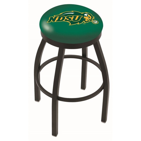 Holland Bar Stool Co 25" Blk Wrinkle North Dakota State Swivel Bar Stool, Accent Ring - L8B2B25NDAKST-G