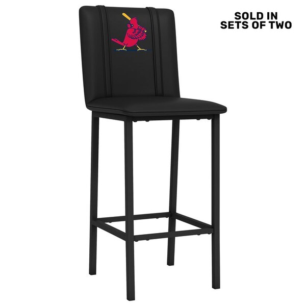 Dreamseat Bar Stool 500 with St Louis Cardinals Cooperstown Primary, 2PK - XZ500BSDBLK-PSCOOP0100A