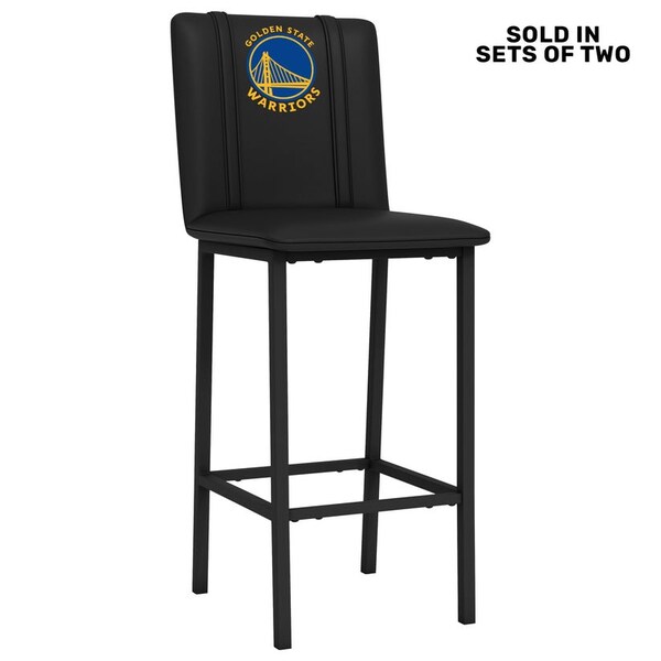 Dreamseat Bar Stool 500 with Golden State Warriors Global Logo, 2PK - XZ500BSDBLK-PSNBA30087A