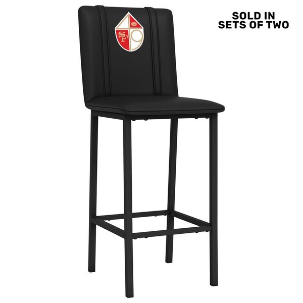 Dreamseat Bar Stool 500 with San Francisco 49ers Classic Logo, 2PK - XZ500BSDBLK-PSNFL21033A