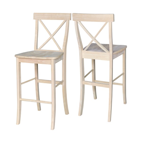 International Concepts X-Back Stool, 30" Seat Height, Unfinished - S-6133