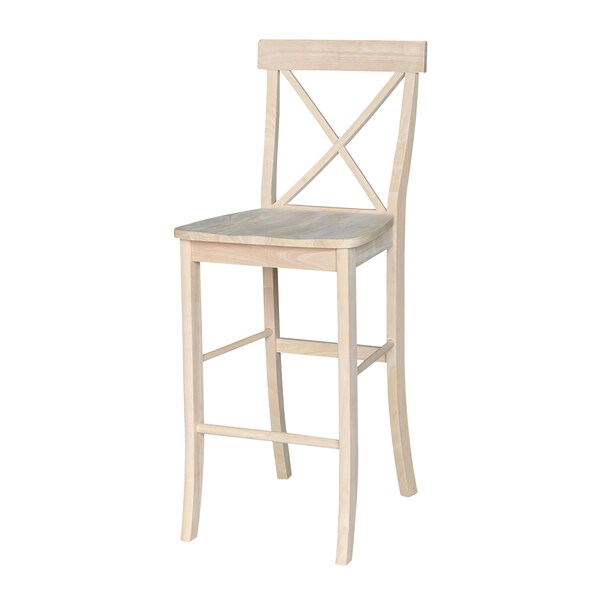 International Concepts X-Back Stool, 30" Seat Height, Unfinished - S-6133