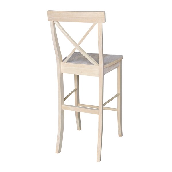 International Concepts X-Back Stool, 30" Seat Height, Unfinished - S-6133