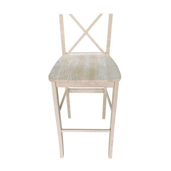 International Concepts X-Back Stool, 30" Seat Height, Unfinished - S-6133