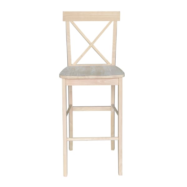 International Concepts X-Back Stool, 30" Seat Height, Unfinished - S-6133