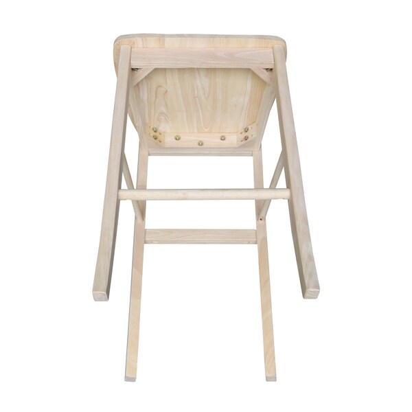 International Concepts X-Back Stool, 30" Seat Height, Unfinished - S-6133