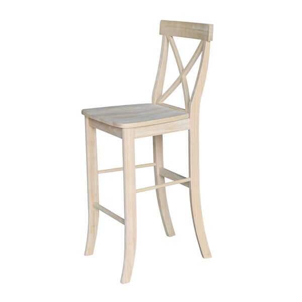 International Concepts X-Back Stool, 30" Seat Height, Unfinished - S-6133