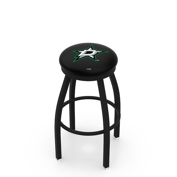 Holland Bar Stool Co 30" Blk Wrinkle Dallas Stars Swivel Bar Stool, Accent Ring - L8B2B30DALSTA