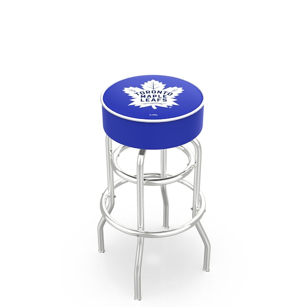 Holland Bar Stool Co 30" Toronto Maple Leafs Cushion Seat, 2-Ring Chrome Swivel Bar Stool - L7C130TORMPL