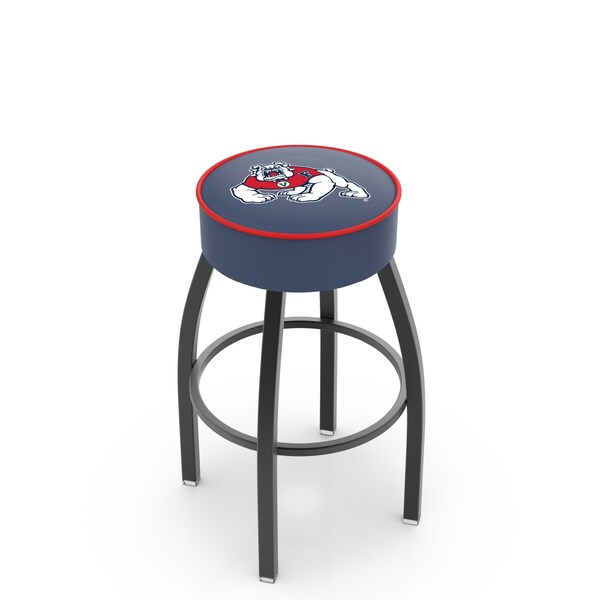 Holland Bar Stool Co 25" 4" Fresno State Cushion Seat, Blk Wrinkle Base Swivel Bar Stool - L8B125FRESST