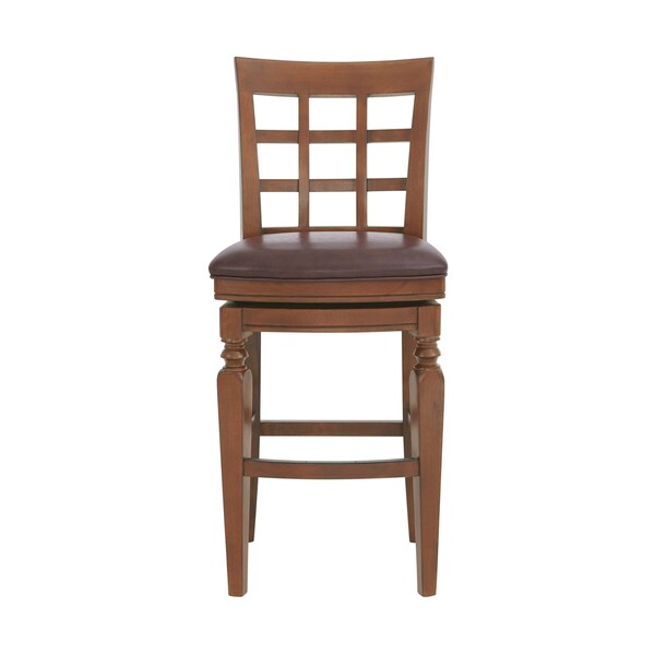 Alaterre Furniture Napa Bar Height Stool with Back, Mahogany, 2PK - ANNA02PDCR2