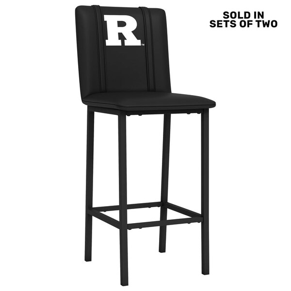 Dreamseat Bar Stool 500 with Rutgers Scarlet Knights White Logo, 2PK - XZ500BSDBLK-PSCOL13816A