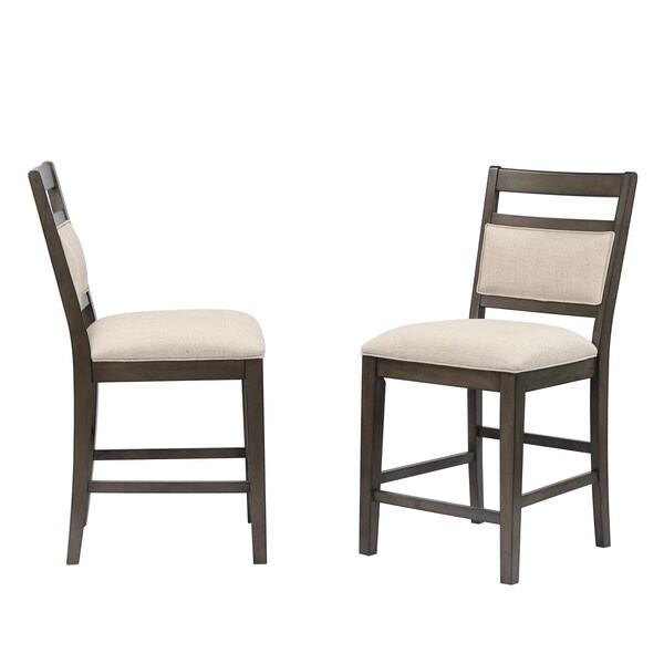 Fine-Line Shades of Upholstered Barstool & Fabric Back & Seat Gray - FI2494446