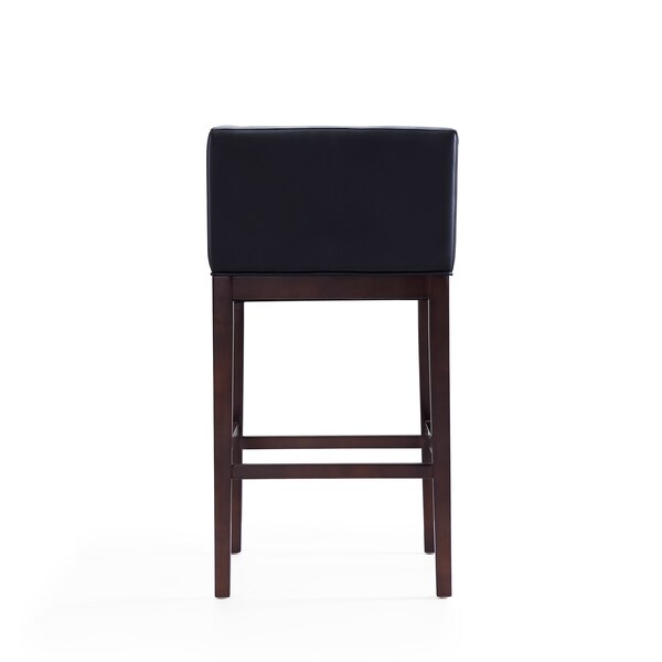 Manhattan Comfort Kingsley Barstool in Black and Dark Walnut - BS012-BK
